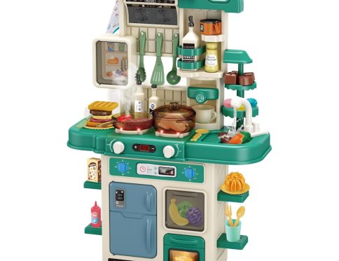 48 PIECES KITCHEN PLAY SET WITH LIGHTS WATER TAP, SINK AND KITCHEN ACCESSORIES